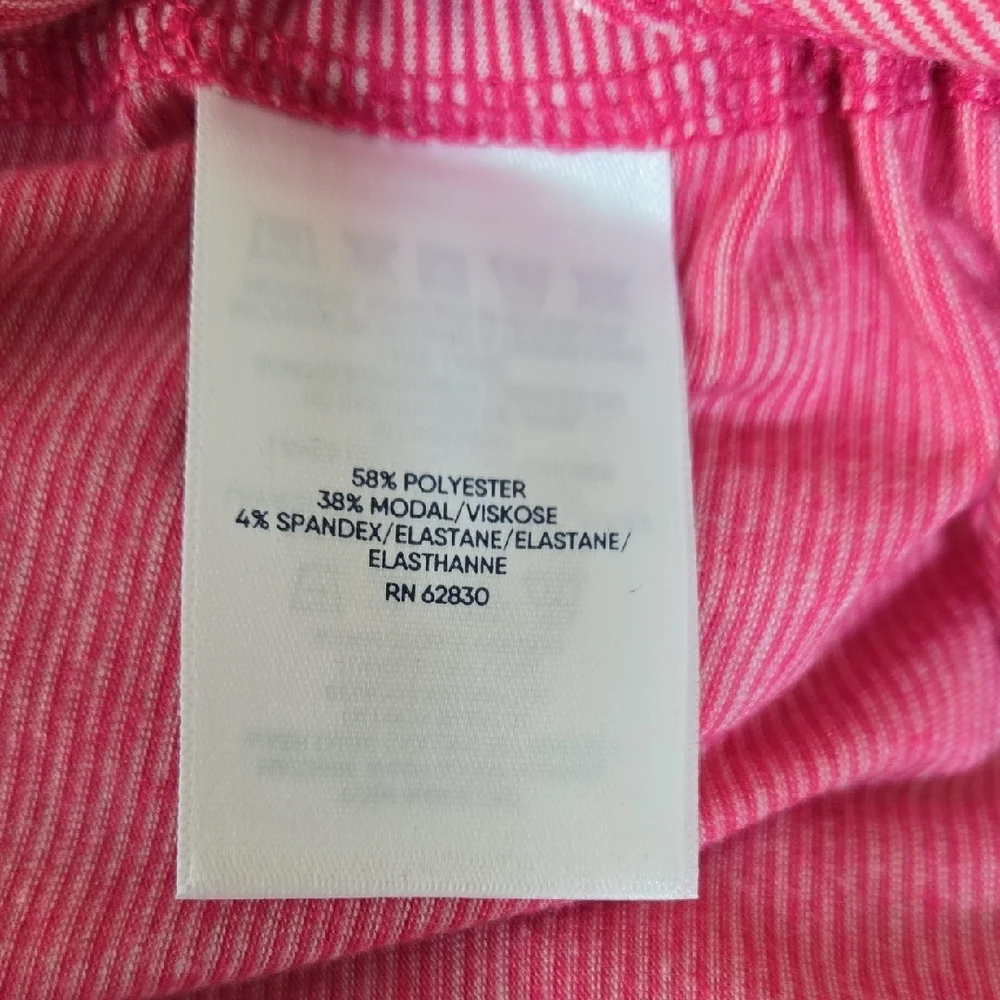 Lands' End Two-Tone Pink Scoop Neck Short Sleeve Tee with Side Ruching Sz 2X - Picture 8 of 8